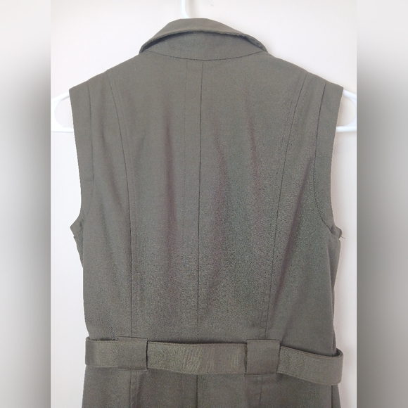 Banana Republic Like New Army Green Sleeveless button up Dress with Belt Size 0 - Picture 13 of 14